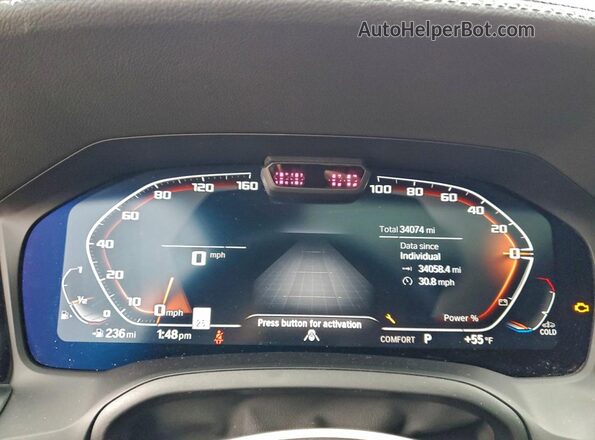 WBA13AW07NFM66194 2022 BMW M4 Blue Vista del cuadro de instrumentos