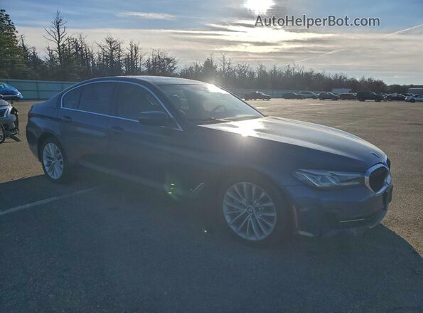 WBA13BJ02NCK18675 2022 BMW 5 SERIES Синий Передняя правая четверть