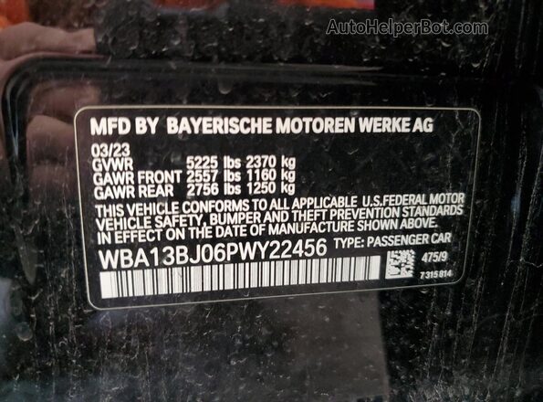 WBA13BJ06PWY22456 2023 BMW 5 SERIES Black Engine compartment view