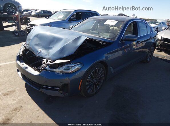 WBA13BJ0XPWX96766 2023 BMW 5 SERIES Blue წინა მარცხენა ხედი სამი მეოთხედიდან