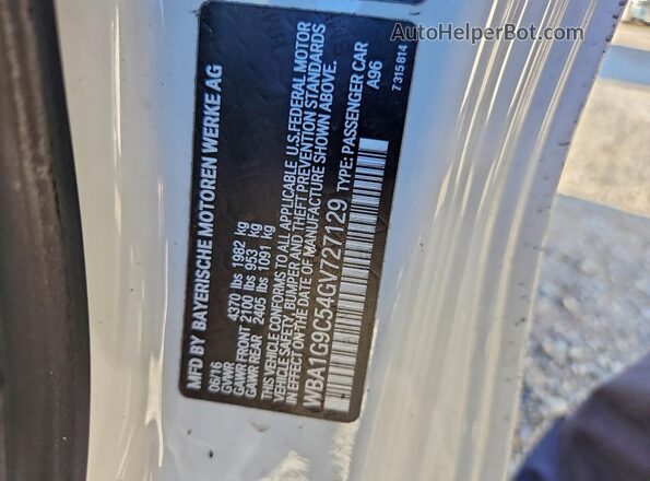 WBA1G9C54GV727129 2016 BMW 2 SERIES White ძრავის განყოფილების ხედი
