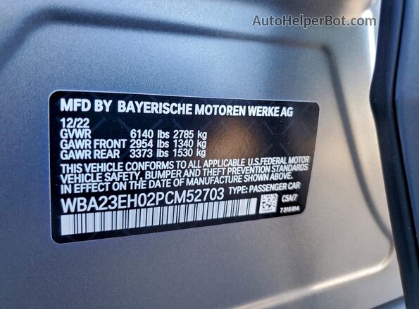 WBA23EH02PCM52703 2023 BMW 7 SERIES Gray Շարժիչի բաժամունքի տեսք