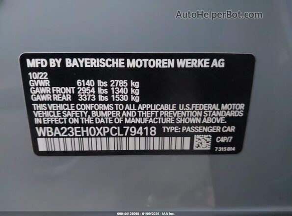 WBA23EH0XPCL79418 2023 BMW 7 SERIES Gray 