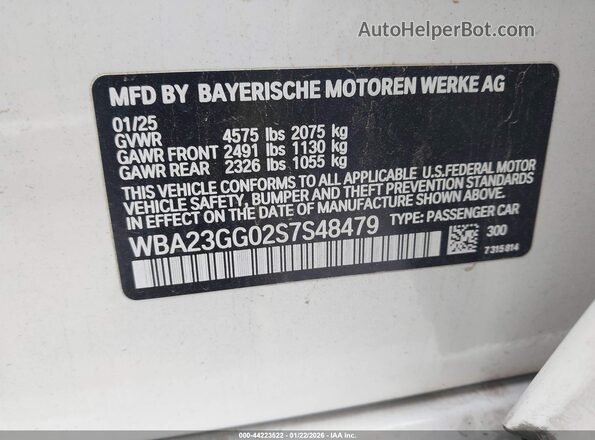 WBA23GG02S7S48479 2025 BMW 2 SERIES Белый Вид подкапотного пространства