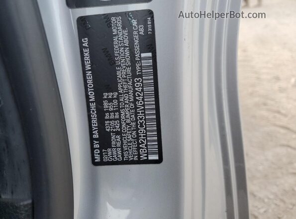 WBA2H9C33HV642493 2017 BMW 2 SERIES Silver Widok komory silnika