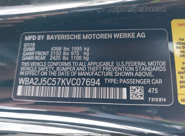 WBA2J5C57KVC07694 2019 BMW M2 Black Vista del compartimento del motor