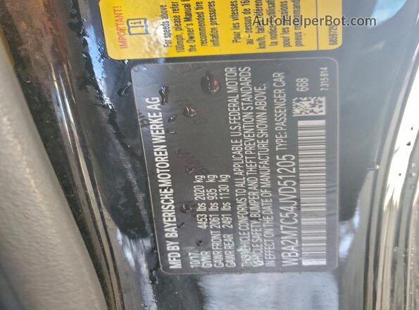 WBA2M7C54JVD51205 2018 BMW 2 SERIES Black Vista del compartimento del motor