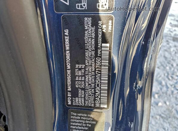 WBA2M9C35HV717660 2017 BMW 2 SERIES Blue Շարժիչի բաժամունքի տեսք