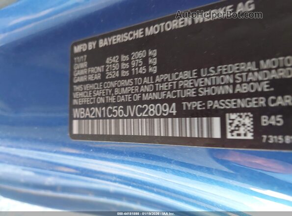 WBA2N1C56JVC28094 2018 BMW M2 Blue 