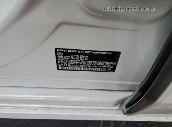 WBA33EJ02RCS24380 2024 BMW 7 SERIES White 