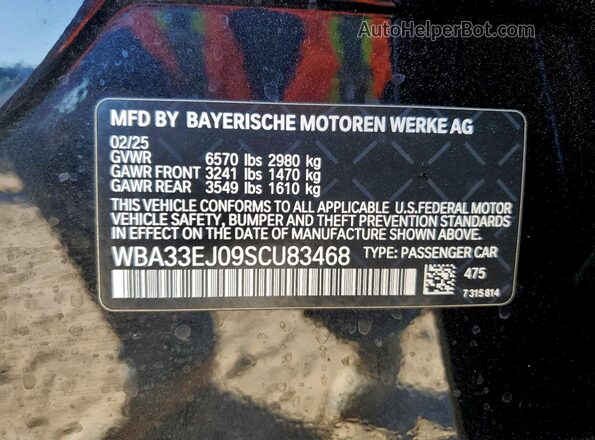 WBA33EJ09SCU83468 2025 BMW 7 SERIES Black 