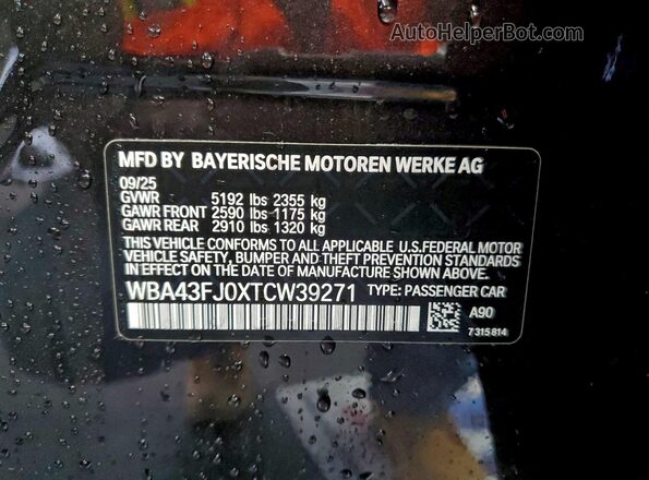 WBA43FJ0XTCW39271 2026 BMW 5 SERIES Gray Widok komory silnika