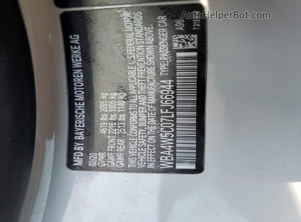 WBA4W5C07LFJ66944 2020 BMW 4 SERIES White Вид підкапотного простору