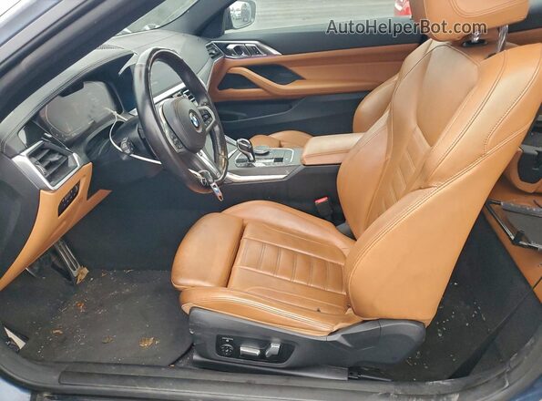 WBA53AP02MCF33982 2021 BMW 4 SERIES Синий Вид салона спереди