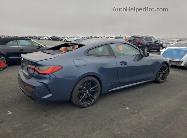 WBA53AP02MCF33982 2021 BMW 4 SERIES Синий Задняя правая четверть