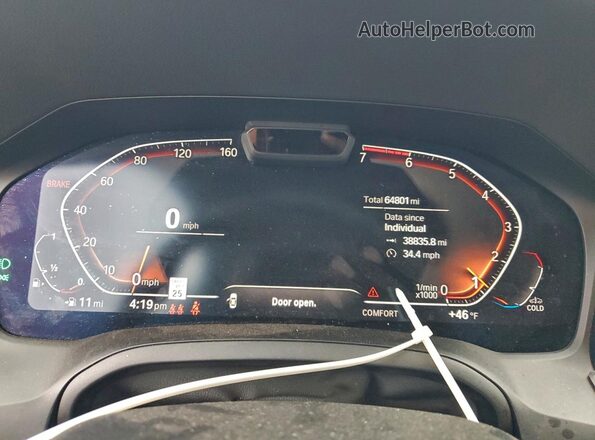 WBA53AP02MCF33982 2021 BMW 4 SERIES Синий Вид щитка приборов