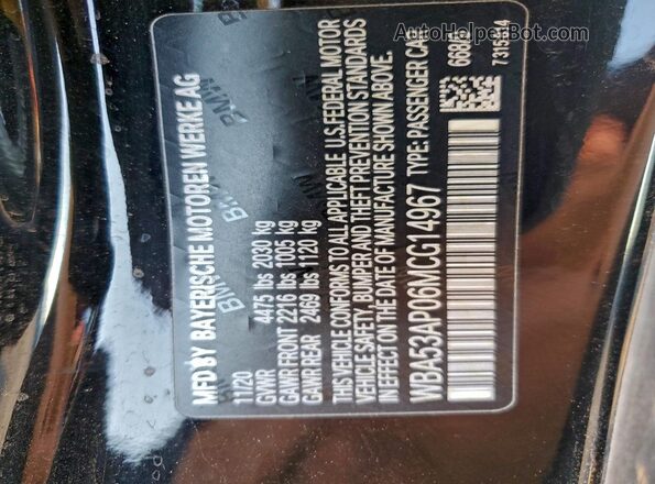 WBA53AP06MCG14967 2021 BMW 4 SERIES Black Widok komory silnika