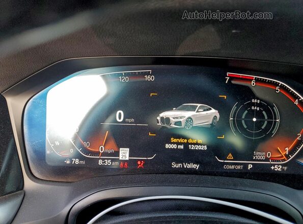 WBA53AP09MCF74741 2021 BMW 4 SERIES White ხელსაწყოთა პანელის ხედი
