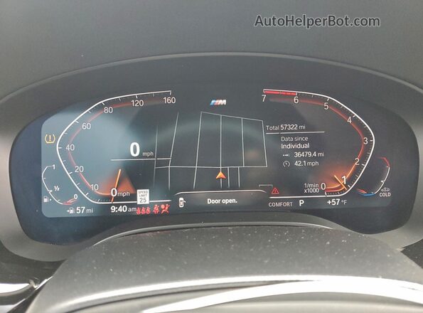 WBA53BH04NCJ21176 2022 BMW 5 SERIES Серый Вид щитка приборов