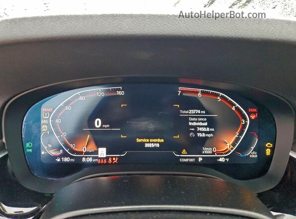WBA53BH07PCM47363 2023 BMW 5 SERIES Blue Вид щитка приладів