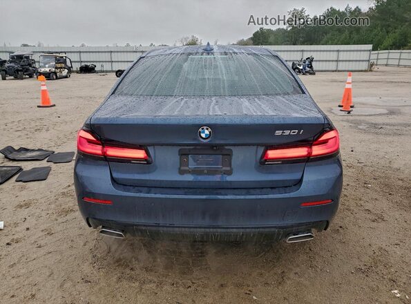 WBA53BH07PCM47363 2023 BMW 5 SERIES Blue Вид ззаду