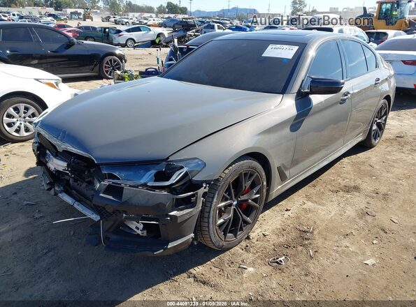 WBA53BJ06MWX31975 2021 BMW 5 SERIES Gray Front left