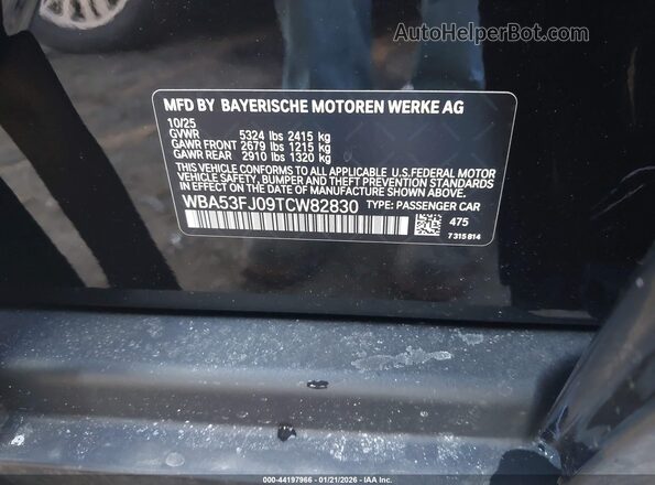 WBA53FJ09TCW82830 2026 BMW 5 SERIES Black Շարժիչի բաժամունքի տեսք