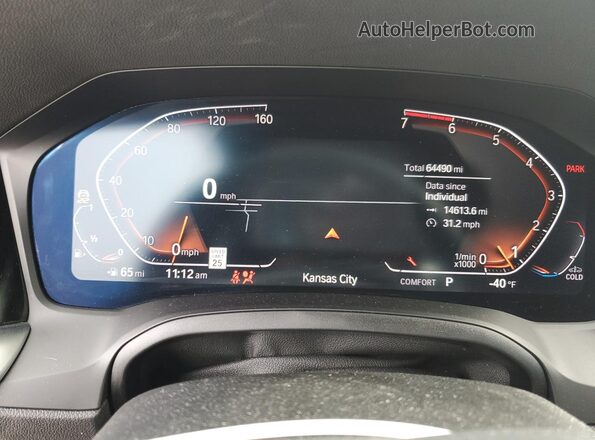 WBA5R7C09LFH52717 2020 BMW 3 SERIES Black ხელსაწყოთა პანელის ხედი