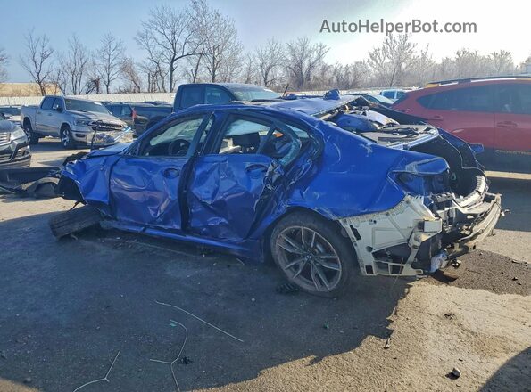 WBA5U9C02LAF54682 2020 BMW M3 Blue Rear left