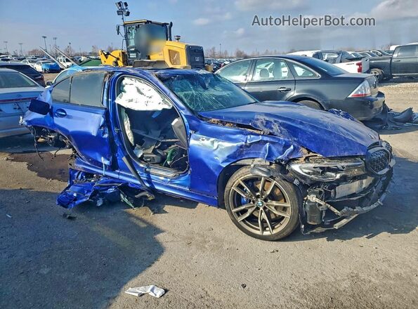 WBA5U9C02LAF54682 2020 BMW M3 Blue Front right