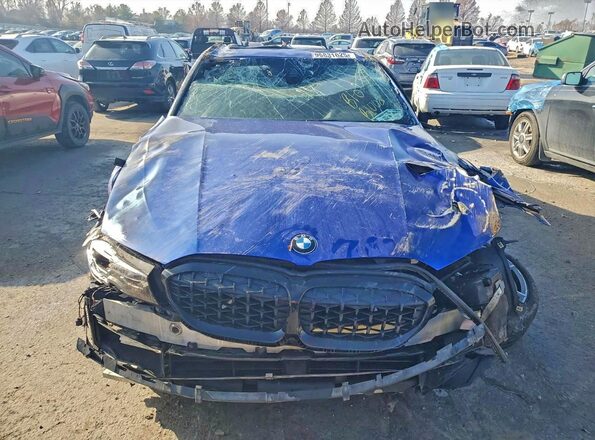 WBA5U9C02LAF54682 2020 BMW M3 Blue Front view
