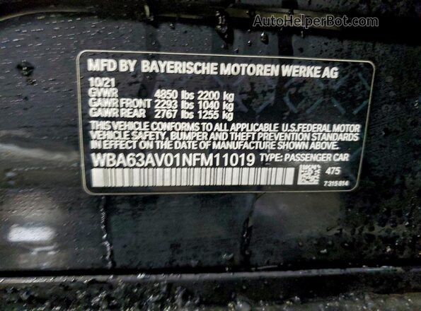 WBA63AV01NFM11019 2022 BMW 4 SERIES Black Вид підкапотного простору