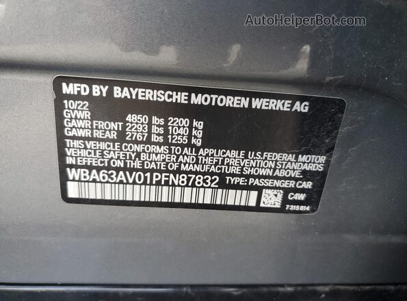 WBA63AV01PFN87832 2023 BMW 4 SERIES Gray Vista del compartimento del motor