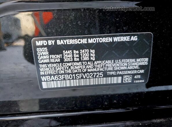 WBA63FB01SFV02725 2025 BMW M4 Black Engine compartment view