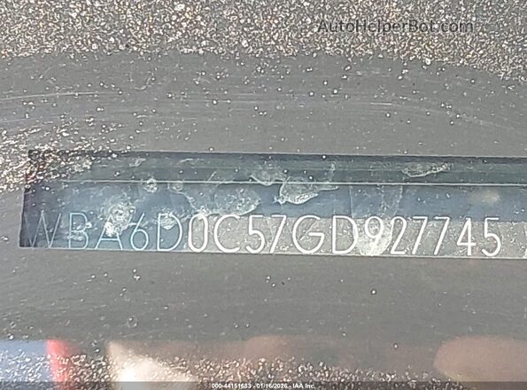 WBA6D0C57GD927745 2016 BMW 6 SERIES Серый Вид подкапотного пространства
