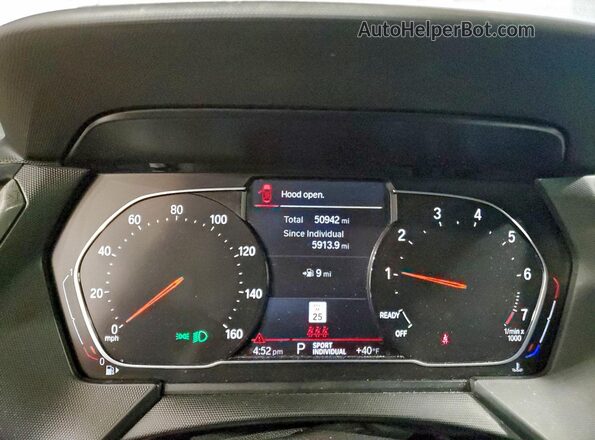 WBA73AK04M7G39763 2021 BMW 2 SERIES Gray Widok zestawu wskaźników