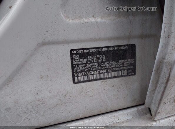 WBA73AK04M7H44142 2021 BMW 2 SERIES White Engine compartment view