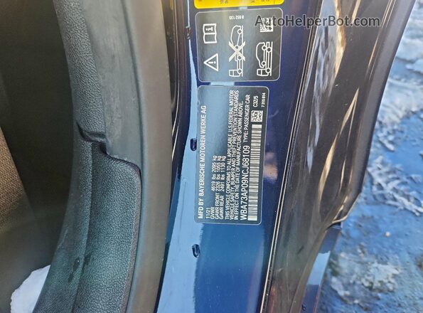 WBA73AP09NCJ68109 2022 BMW 4 SERIES Синий Вид подкапотного пространства
