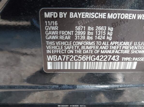 WBA7F2C56HG422743 2017 BMW ALPINA Black Widok komory silnika