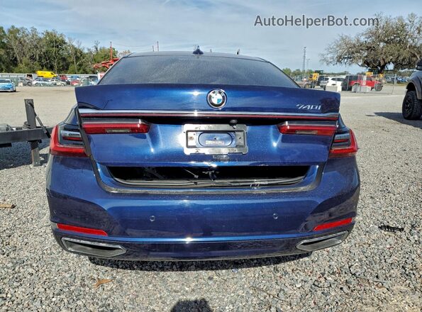 WBA7T2C04MCG08492 2021 BMW 7 SERIES Blue Вид ззаду