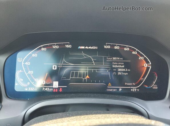 WBA83AP00NCJ94053 2022 BMW M4 Blue Vista del cuadro de instrumentos