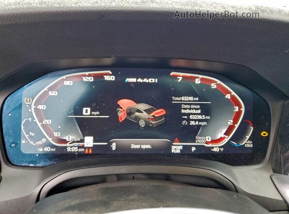 WBA83AP02PCM02193 2023 BMW M4 Blue Vista del cuadro de instrumentos