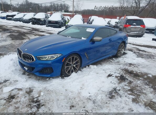 WBABC4C54KBU96617 2019 BMW M8 Dark Blue წინა მარცხენა ხედი სამი მეოთხედიდან