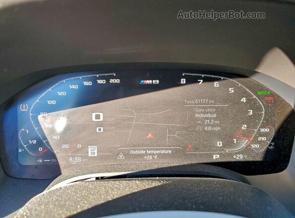WBAGV8C07LCE44957 2020 BMW M8 Blue Vista del cuadro de instrumentos