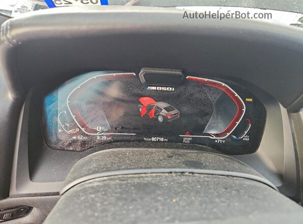 WBAGV8C09MCF86664 2021 BMW M8 Charcoal Вид щитка приладів