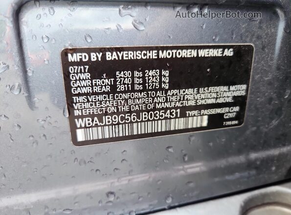 WBAJB9C56JB035431 2018 BMW M5 Gray Вид підкапотного простору