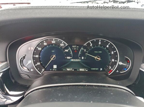 WBAJB9C58KB464443 2019 BMW M5 Black Instrument cluster view
