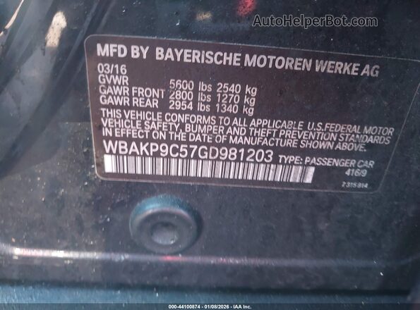 WBAKP9C57GD981203 2016 BMW 5 SERIES Black ძრავის განყოფილების ხედი