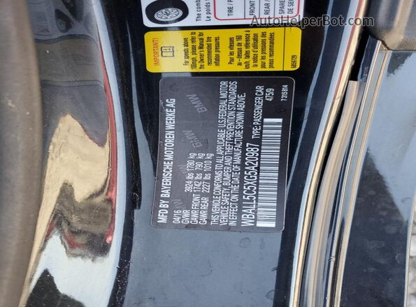 WBALL5C5XG5A20987 2016 BMW Z4 Black VIN sticker view