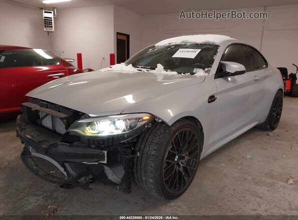 WBS2U7C06M7J66319 2021 BMW M2 Gray Առջևի ձախ երեք քառորդ տեսարան